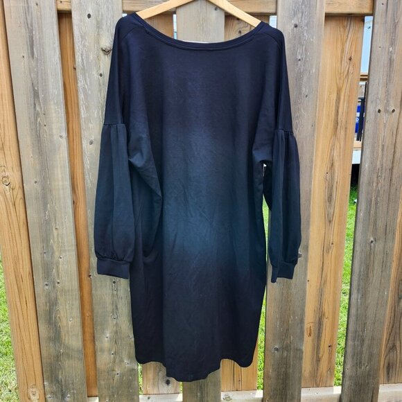 BEAUTIFUL V-Neck Black Dress Women's Size 3X Plus Size Long Balloon Sleeve BNWT - Picture 4 of 8